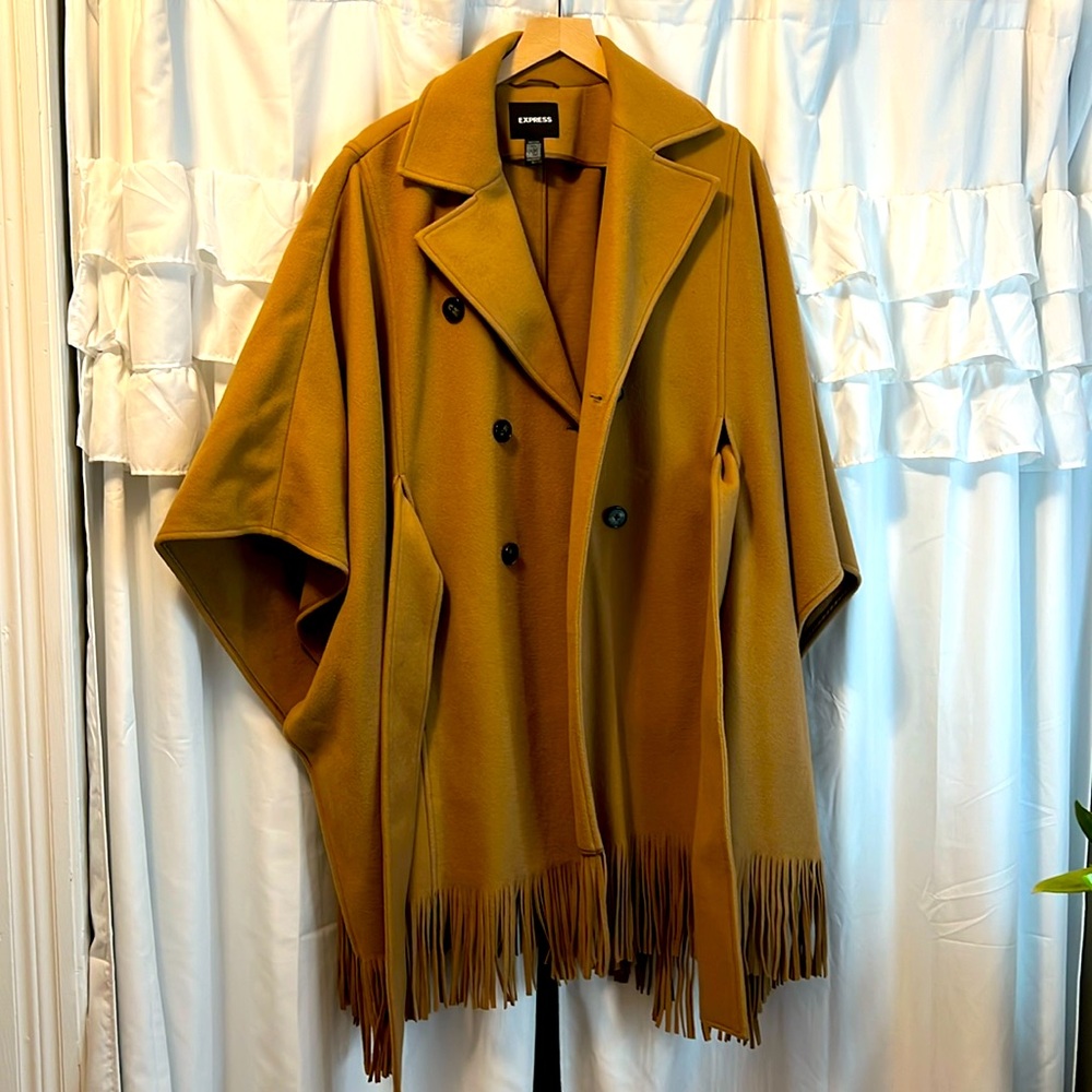 Express Double-Breasted Wool Cape